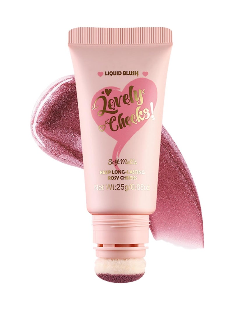 SYOSI Cream Blush, Soft Lightweight Liquid Blush - Long-lasting Blendable Blush Stick Blushers for Cheeks Make Up, Highly Pigmented, Smudge Proof - Natural Looking Matte Finish Dewy Cheek Tint (# 06) - Image 1