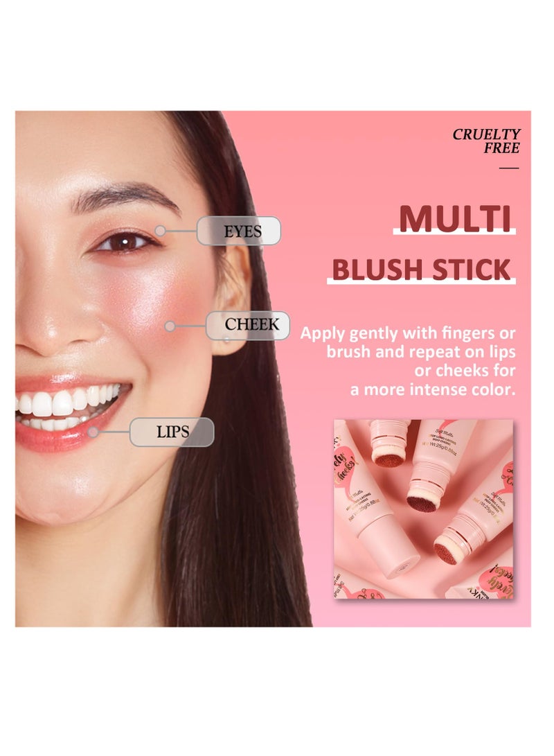 SYOSI Cream Blush, Soft Lightweight Liquid Blush - Long-lasting Blendable Blush Stick Blushers for Cheeks Make Up, Highly Pigmented, Smudge Proof - Natural Looking Matte Finish Dewy Cheek Tint (# 06) - Image 2