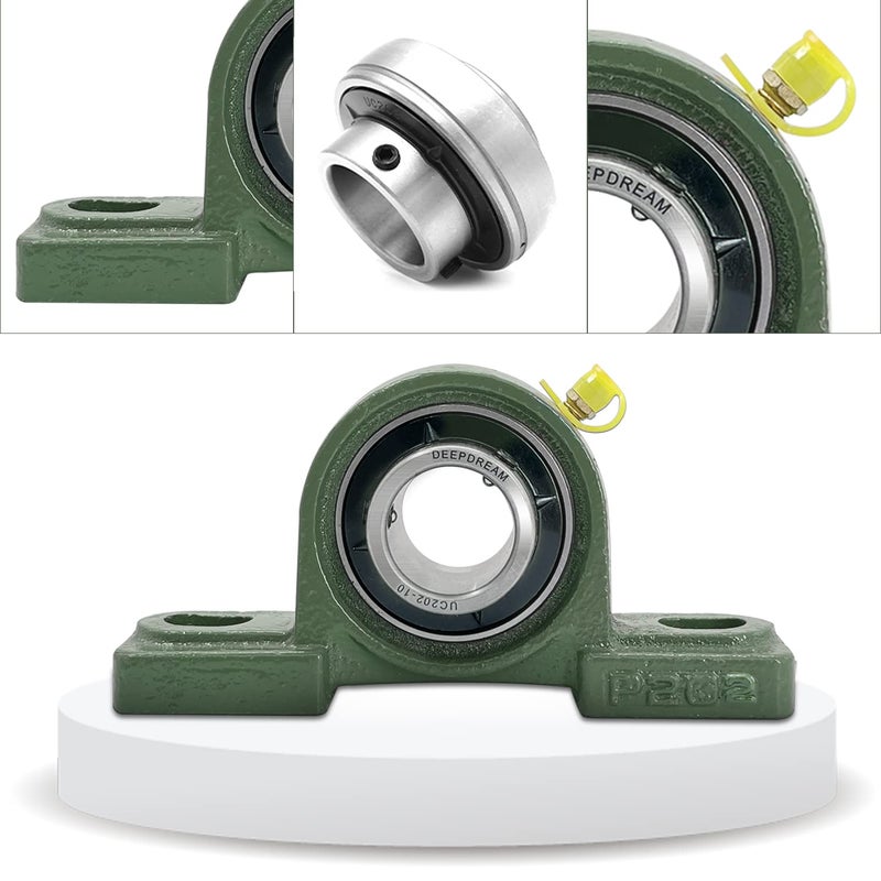 DEEPDREAM 2 Pcs UCP202-10 Pillow Block Bearing 5/8 inch Bore Mounted Pillow Bearing Cast Iron Base and Self Aligning Chrome Bearing - Image 4