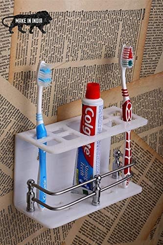 SHREE HANS CREATION DS Enterprise Wall Mounted self Adhesive Acrylic Tooth Brush Holder (Big White) - Image 2