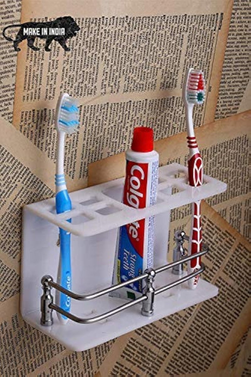 SHREE HANS CREATION DS Enterprise Wall Mounted self Adhesive Acrylic Tooth Brush Holder (Big White) - Image 1