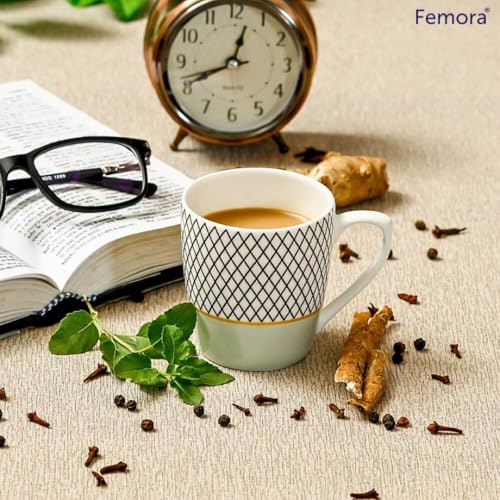 Femora Ceramic Demitasse 5.9 Oz Espresso Cups, Cappuccino Cups Ceramic Demitasse Cups Small Coffee Cups for Latte Mocha Milk Tea, Set of 5.9, Assorted Colors - Image 3