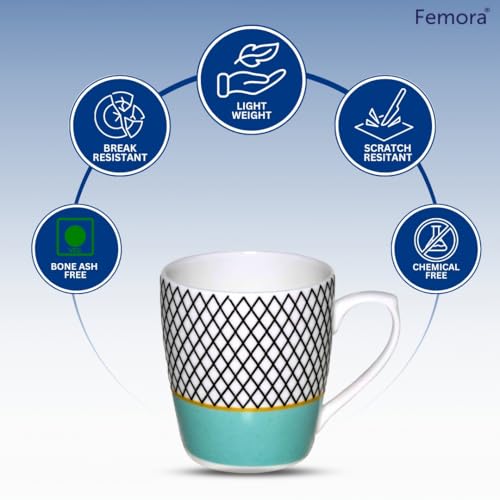 Femora Ceramic Demitasse 5.9 Oz Espresso Cups, Cappuccino Cups Ceramic Demitasse Cups Small Coffee Cups for Latte Mocha Milk Tea, Set of 5.9, Assorted Colors - Image 5