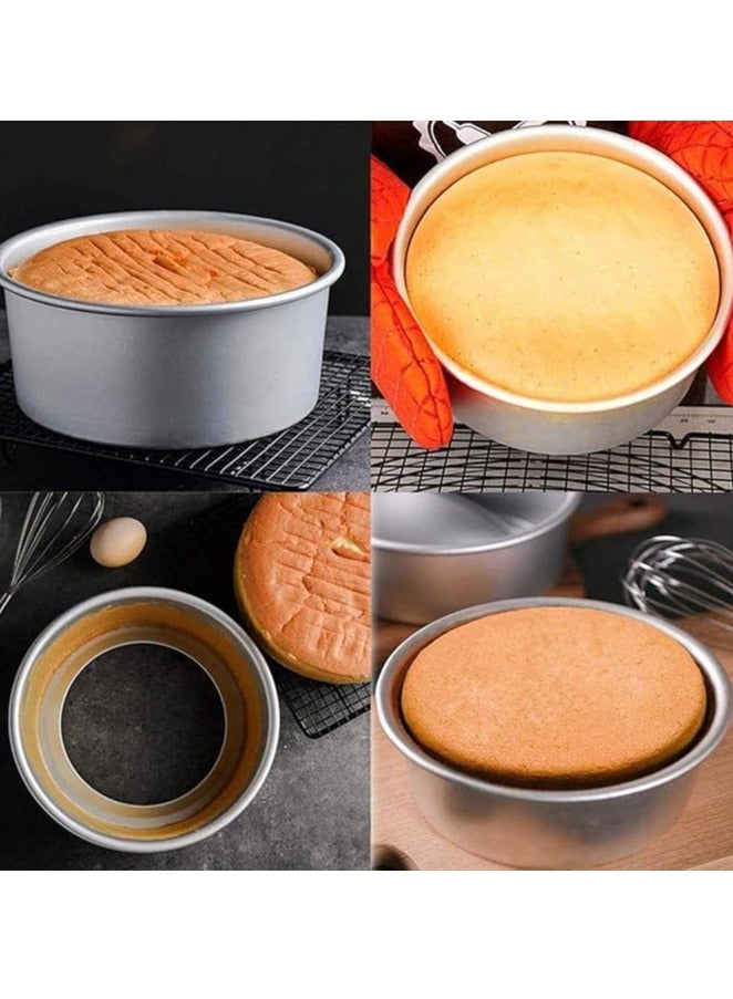 AMERTEER 8 Inch Cake Pan with Removable Loose Bottom, Non-Stick Carbon Steel Deep Round Baking Pan, Heavy Duty Bakeware Round Cake Pans, Quick Release Cake Molds for Baking Layer Cake - Image 5