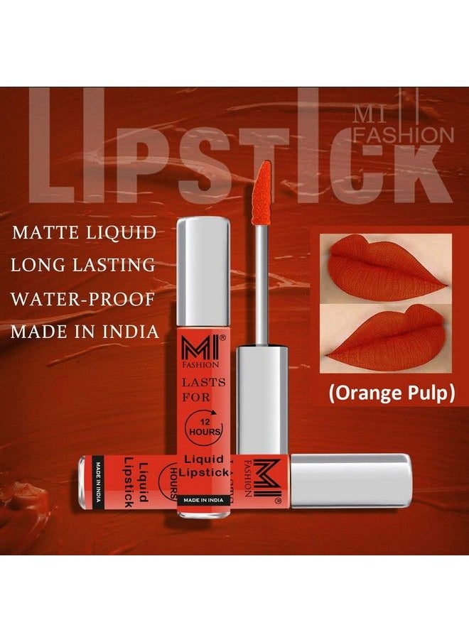 MI FASHION Lipstick Set Liquid Matte Orange Lipsticks For Women Brick Red Matte Lipsticks Red Matte Lipstick Set Of 3 Pcs  - Image 4
