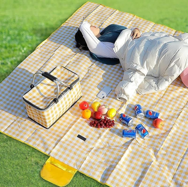 Hawaii Picnic Mat and Basket,Beach and Desert Mat,Foldable Cooler Bag and Picnic Blanket,2M*2M Large Size Waterproof and Sandproof Camping Mat (Mat and Basket) - Image 2