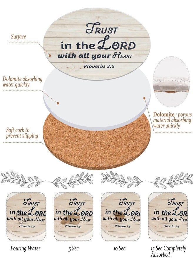 Billbotk Ceramic Coasters with Bible Verses, Christian Coasters Set of 8 with Holder, Absorbent Drink Coasters for Christian Gifts and Home Decor, 4 Inches - Image 5