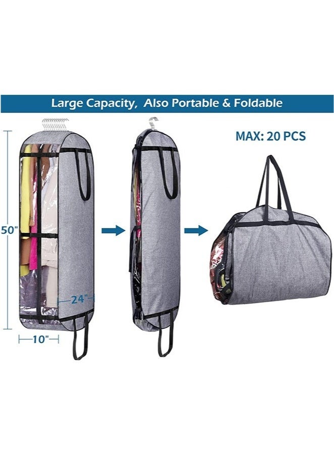 Arabest 2 in 1 Portable Extra Large Hanging Closet Organizer, Hanging Garment Bags, Closet Storage Bag, Moving Bags, skirt Clothes Storage Bag, Moving Garment, Dresses Suit Protector Cover, Cloth Travel Bag - Image 3