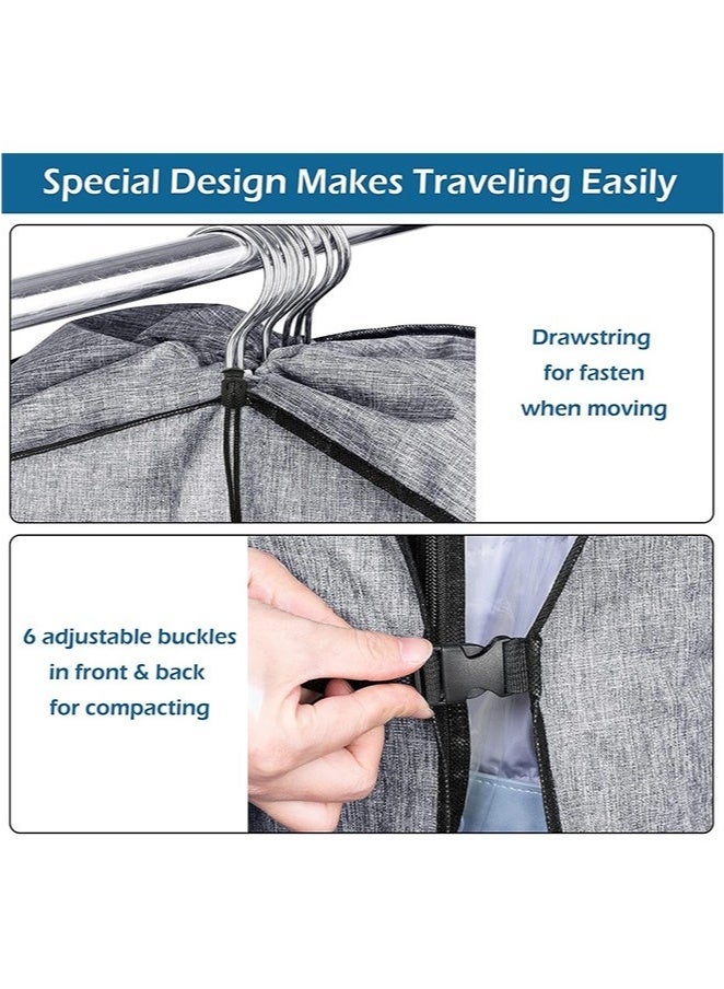 Arabest 2 in 1 Portable Extra Large Hanging Closet Organizer, Hanging Garment Bags, Closet Storage Bag, Moving Bags, skirt Clothes Storage Bag, Moving Garment, Dresses Suit Protector Cover, Cloth Travel Bag - Image 4