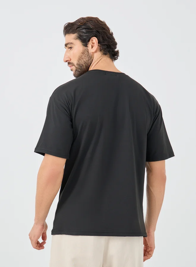 Styli Styli Slogan Print Round Neck Oversized T-Shirt