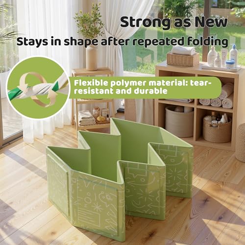 Wanchouse Collapsible Baby Bathtub for Newborn to Toddler, Foldable Toddler Bathtub with Drain Plug, Non-Slip Portable Infant Bath Tub for Travel, Storage & Outdoor Use, Green - Image 3