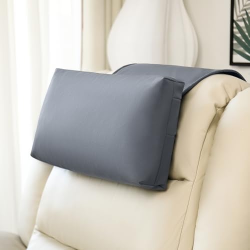 1 MIDDLE ONE Recliner Pillow, Memory Foam Head, Headrest and Neck Pillow for Recliner Chair, Small Neck Support for Office Chair (Grey) - Image 1