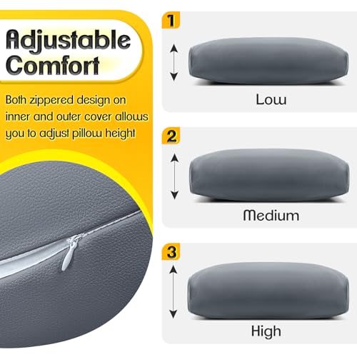 1 MIDDLE ONE Recliner Pillow, Memory Foam Head, Headrest and Neck Pillow for Recliner Chair, Small Neck Support for Office Chair (Grey) - Image 5