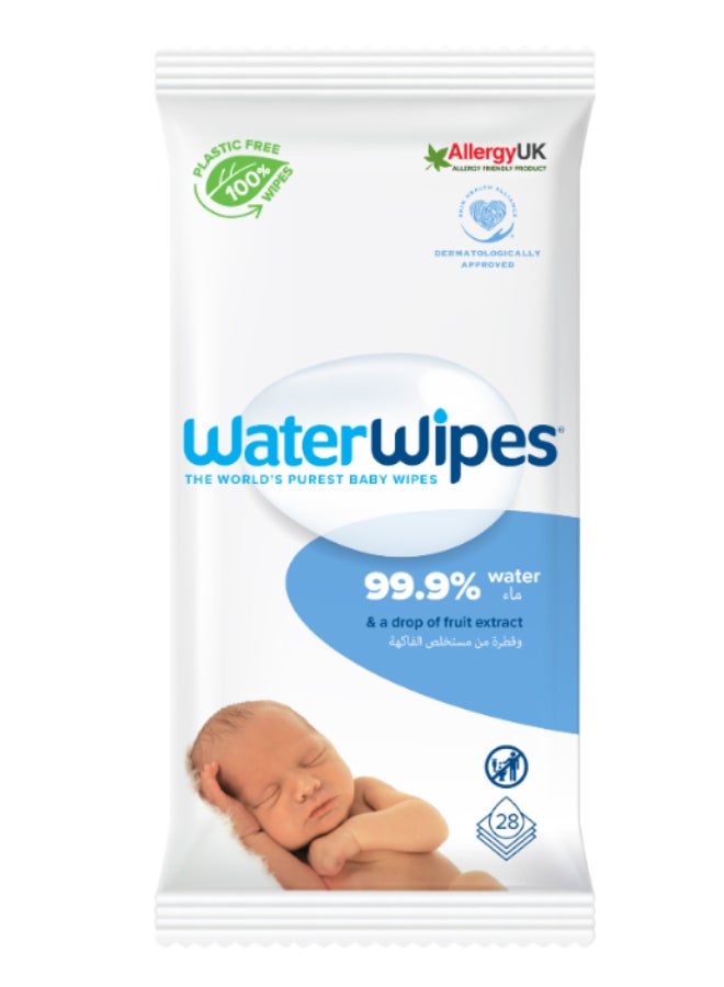 WaterWipes Original Plastic Free Baby Wipes 28 Count - Image 1