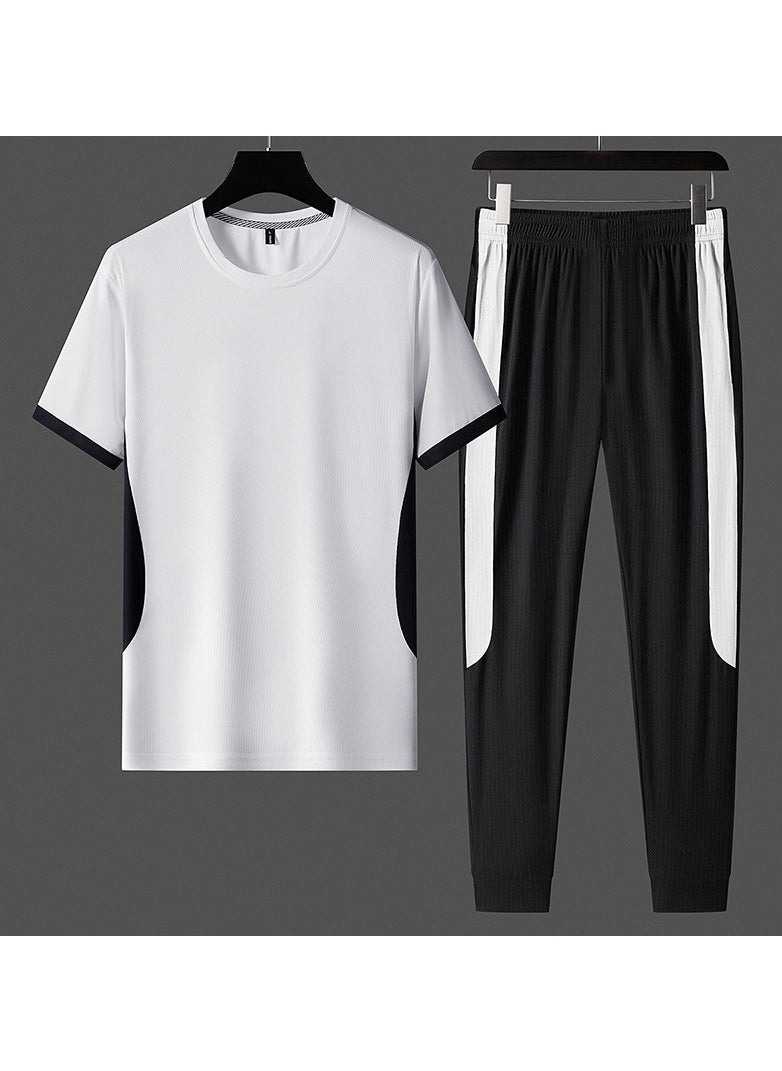 KUYING - New Trend Ice Silk Handsome Sportswear Two-Piece Set - Image 1