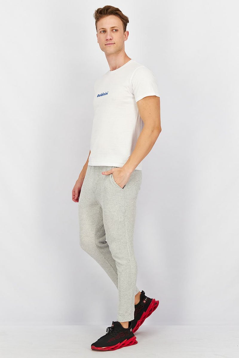 Baldinini Men Crew Neck Short Sleeve Brand Logo T-shirt, White - Image 2