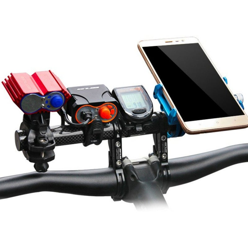 GUB 31.8MM Double Clamp Carbon Fiber Super Long Bike Bicycle Handlebar Extender Extension Light Lamp Computer Phone Mount Bracket Stand Holder - Image 3