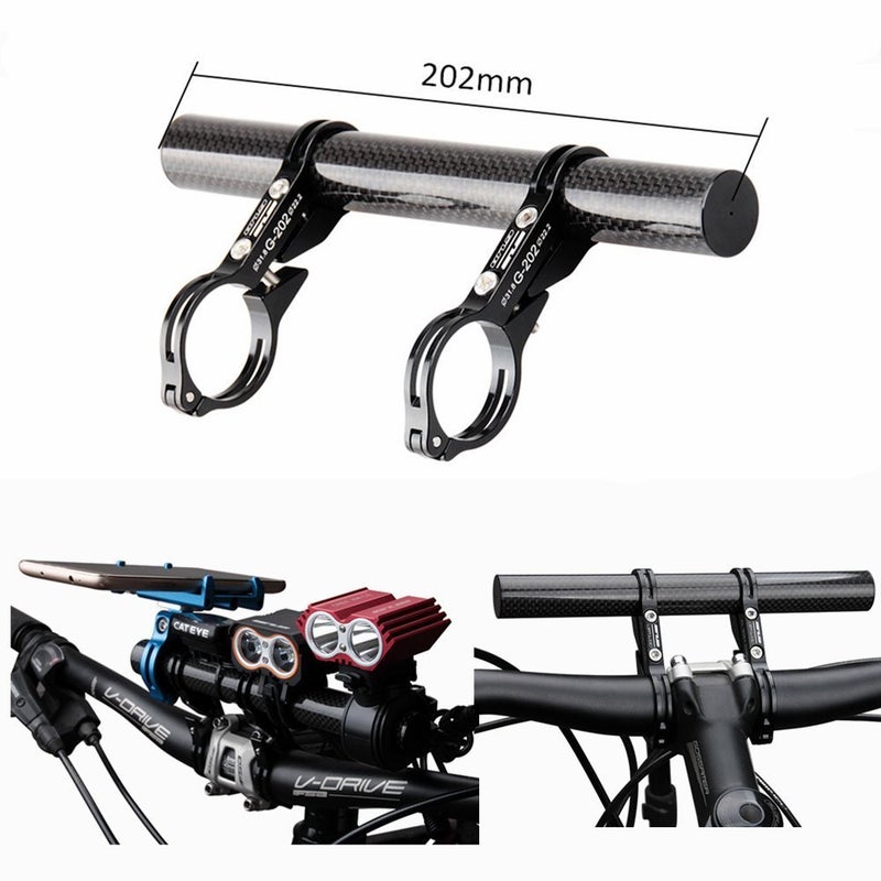 GUB 31.8MM Double Clamp Carbon Fiber Super Long Bike Bicycle Handlebar Extender Extension Light Lamp Computer Phone Mount Bracket Stand Holder - Image 2