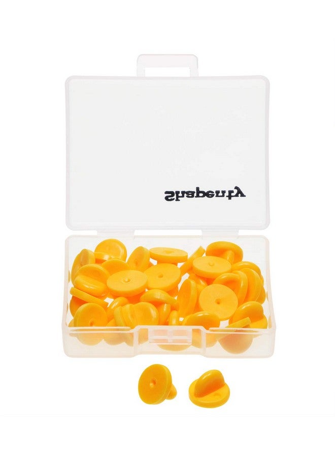 Shapenty 30Pcs Butterfly Clutch Pvc Rubber Pin Backs Keepers Replacement Uniform Badge Comfort Fit Tie Tack Lapel Pin Backing Holder Clasp (Yellow) - Image 1