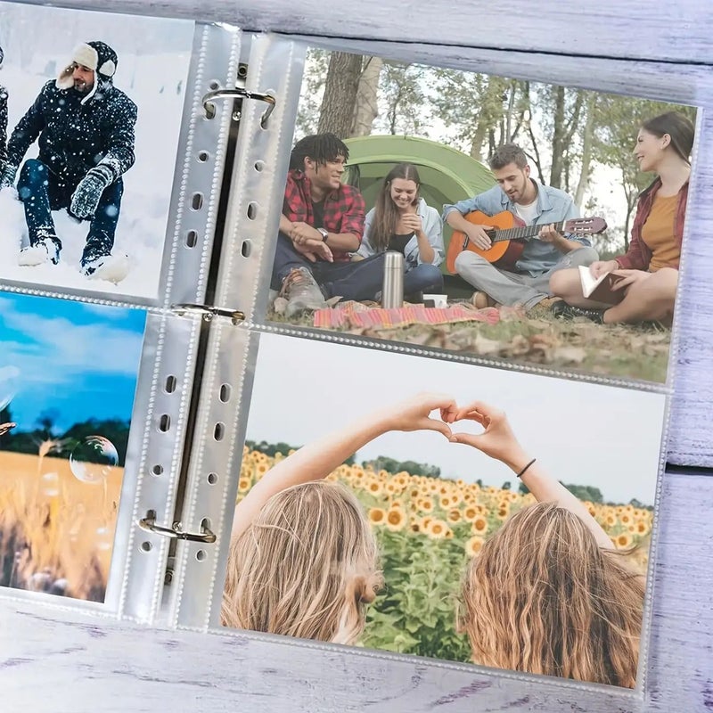 11 Holes 8 Grids A4 Photo Sleeves For 2 3 4 7 Ring Binders Transparent Postcard Album Refill Pages Storage - Image 3