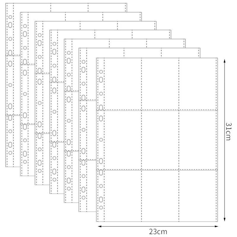 11 Holes 8 Grids A4 Photo Sleeves For 2 3 4 7 Ring Binders Transparent Postcard Album Refill Pages Storage - Image 1