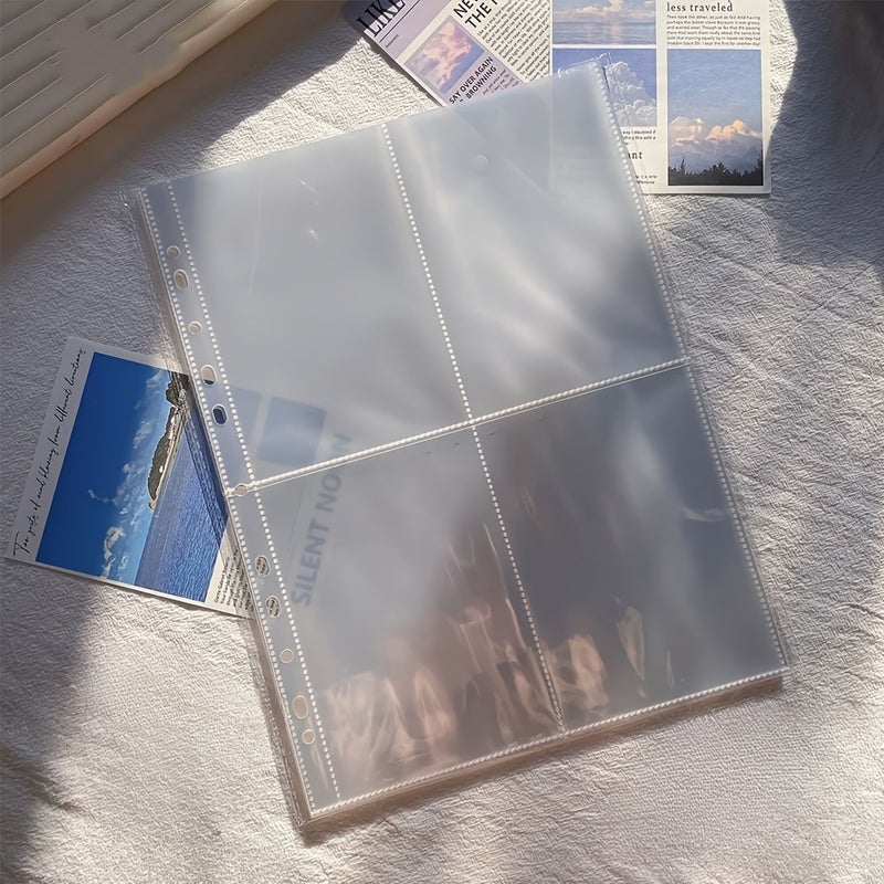 11 Holes 8 Grids A4 Photo Sleeves For 2 3 4 7 Ring Binders Transparent Postcard Album Refill Pages Storage - Image 2