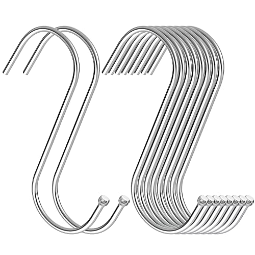 RELBRO Small S Hooks, 3.7 Inch Metal Hanging Jeans Hooks, Reversible, Heavy Duty, Silver, 30 Pcs - Image 1