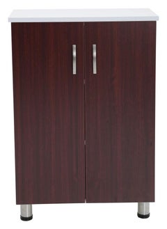 AFT Modern Two-tone Shoe Cabinet Rack Storage With 2 Doors - Durable Mdf Design Elegant Mdf Shoe Cabinet: Dual Doors And Organized Shelves. Mdf Shoe Cabinet With 2 Doors - Stylish Storage Solution Perfect For Any Entryway, Living Room, Dining Room Or Bedrooms Space-saving Design, Organize Your Footwear Effortlessly White Frame Mahogany Door Arfan  - Image 3