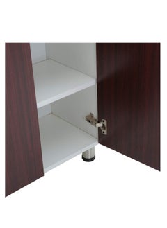 AFT Modern Two-tone Shoe Cabinet Rack Storage With 2 Doors - Durable Mdf Design Elegant Mdf Shoe Cabinet: Dual Doors And Organized Shelves. Mdf Shoe Cabinet With 2 Doors - Stylish Storage Solution Perfect For Any Entryway, Living Room, Dining Room Or Bedrooms Space-saving Design, Organize Your Footwear Effortlessly White Frame Mahogany Door Arfan  - Image 4