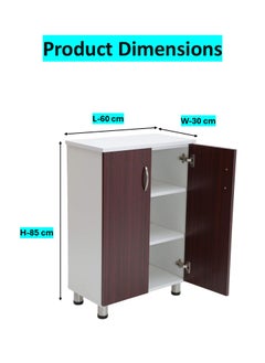 AFT Modern Two-tone Shoe Cabinet Rack Storage With 2 Doors - Durable Mdf Design Elegant Mdf Shoe Cabinet: Dual Doors And Organized Shelves. Mdf Shoe Cabinet With 2 Doors - Stylish Storage Solution Perfect For Any Entryway, Living Room, Dining Room Or Bedrooms Space-saving Design, Organize Your Footwear Effortlessly White Frame Mahogany Door Arfan  - Image 5