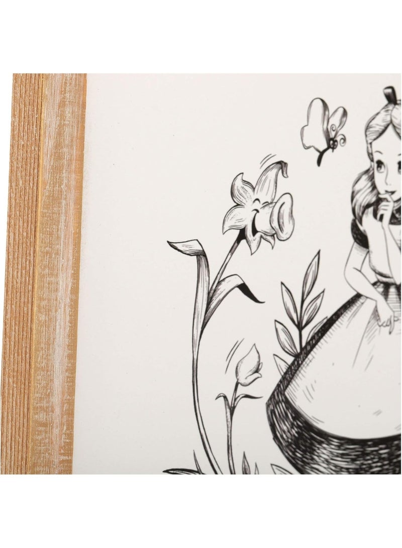 Open Road Brands Alice in Wonderland In a World of My Own Framed Wood Wall Decor - Vintage Alice in Wonderland Wall Art - Image 4