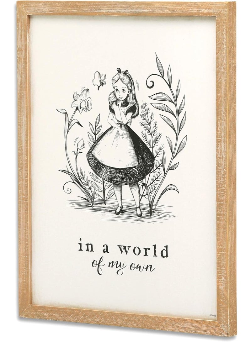 Open Road Brands Alice in Wonderland In a World of My Own Framed Wood Wall Decor - Vintage Alice in Wonderland Wall Art - Image 3