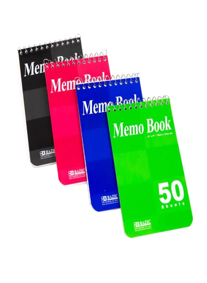 LEENO دفتر ملاحظات حلزوني 501-36 4x6 - 50 ورقة - 4 قطع