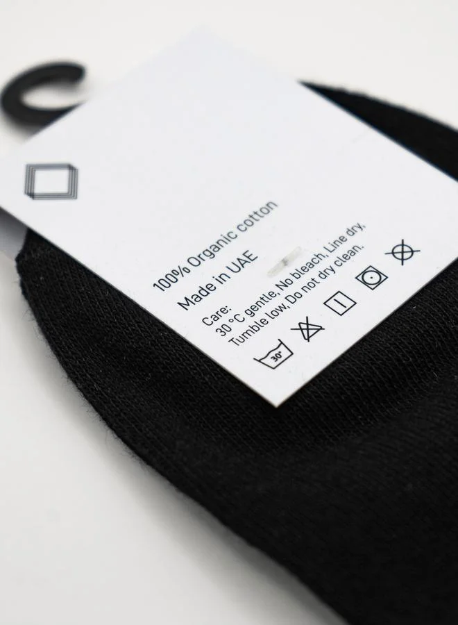 Unidentity Black Organic Cotton Ankle Socks
