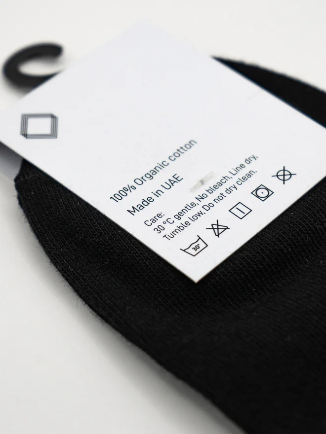 Unidentity Black Organic Cotton Ankle Socks