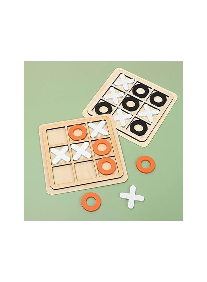 BJM Tic-Tac-Toe Game Toy Classic Wooden Checkerboard Educational Family Game Toys Set for Adults and Kids (Assorted 1pcs) - Image 2