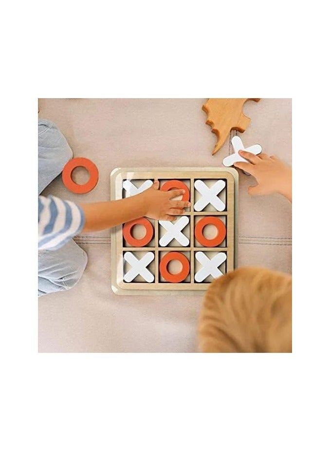 BJM Tic-Tac-Toe Game Toy Classic Wooden Checkerboard Educational Family Game Toys Set for Adults and Kids (Assorted 1pcs) - Image 3