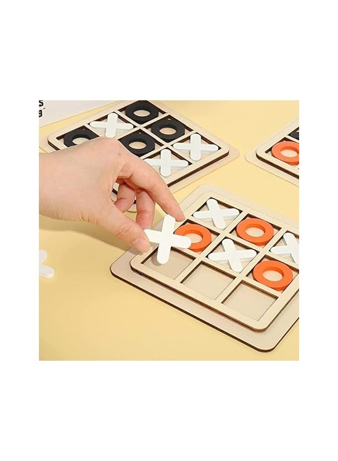 BJM Tic-Tac-Toe Game Toy Classic Wooden Checkerboard Educational Family Game Toys Set for Adults and Kids (Assorted 1pcs) - Image 4