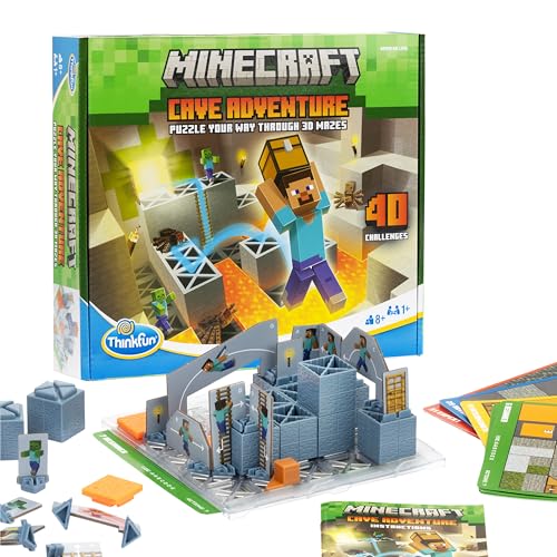 thinkfun لعبة الألغاز الاستراتيجية بدون شاشة مغامرة كهف ماين كرافت من ثينك فن 40 تحدي منطقي للأعمار 8 وما فوق - Image 1