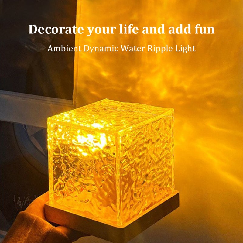 Water Ripple Light 16 Color Options Remote Control Ambient Light - Adjustable Brightness Night Light for Bedroom Desktop Home Relaxation - Image 4
