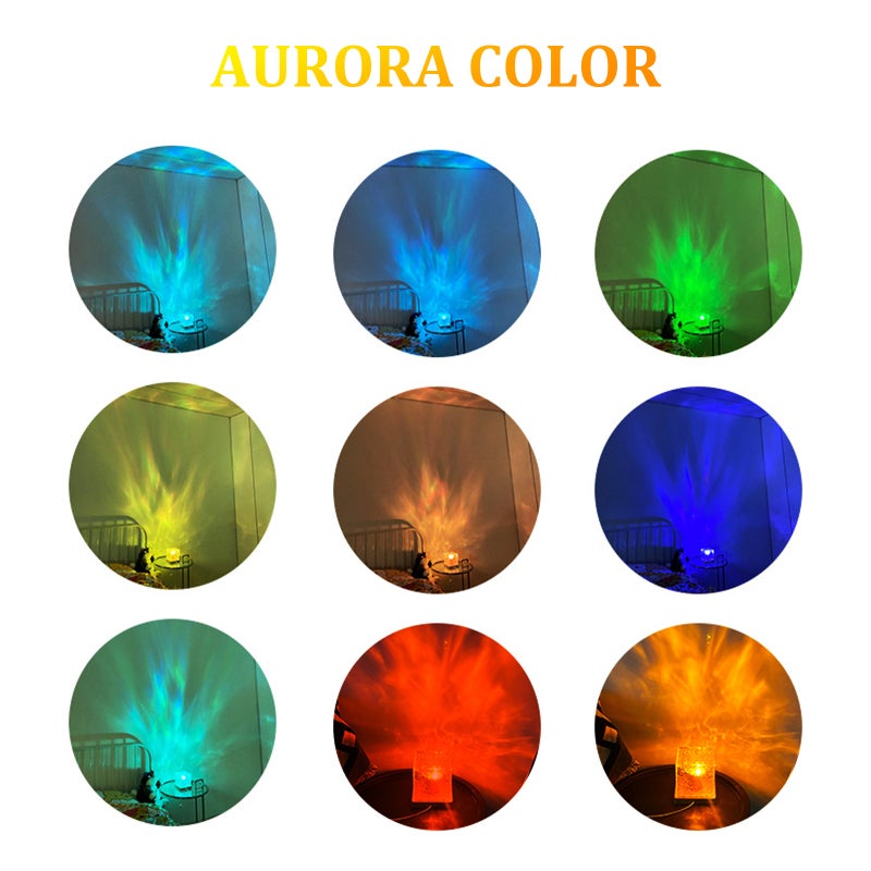 Water Ripple Light 16 Color Options Remote Control Ambient Light - Adjustable Brightness Night Light for Bedroom Desktop Home Relaxation - Image 3
