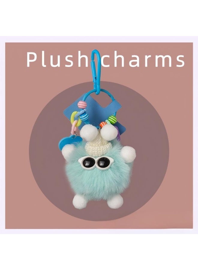 Fluffy Pompom Keychain, Soft Rabbit Fur Ball Puff, Stylish Fluff Ball Keychain for Lovers of Plush Accessories