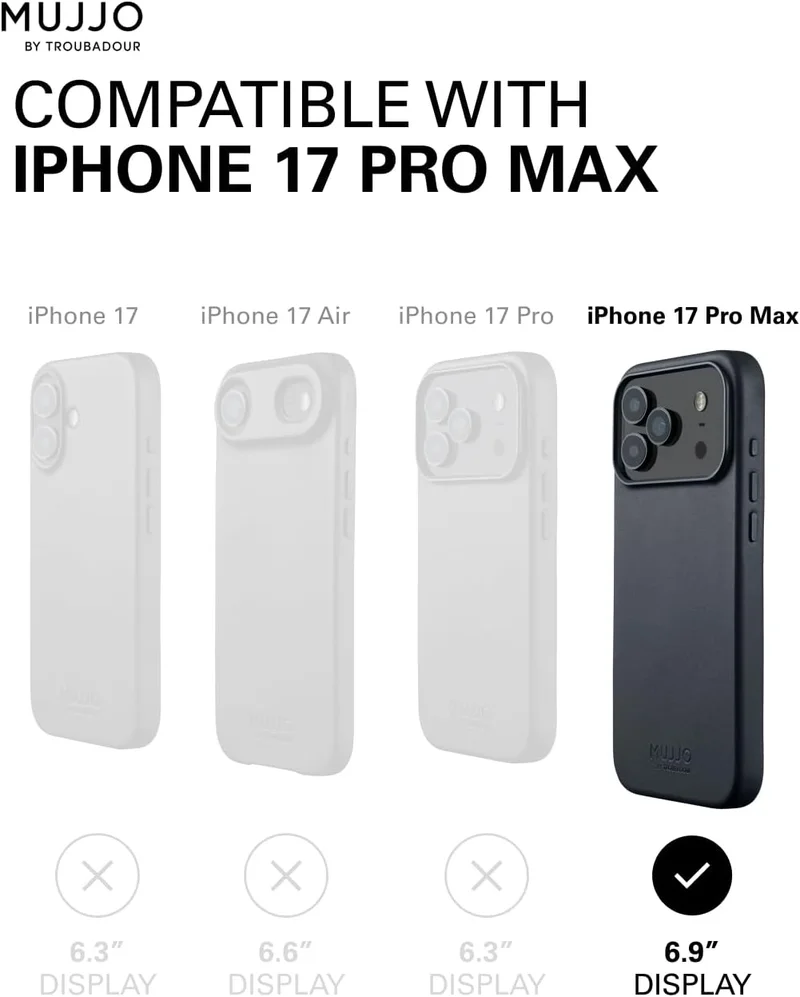 موجو جراب جلدي لجهاز iPhone 17 Pro Max - بلون البازلت مع Magsafe. مصنوع من جلد فاخر، يجمع هذا الجراب الفاخر بين الأناقة والمتانة، ليمنحك مظهرًا أنيقًا وراقيًا مع حماية فائقة.