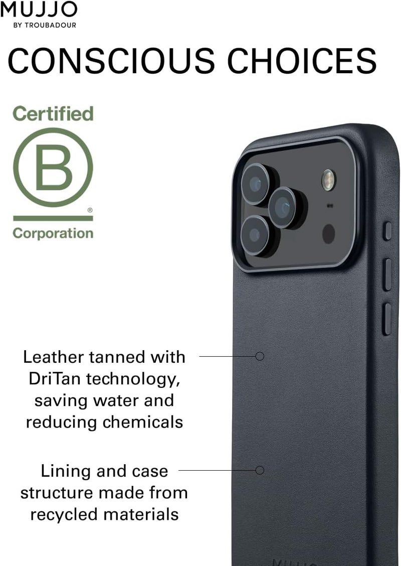 موجو جراب آيفون  برو ماكس جلدي - بازلت بشحن لاسلكي مغناطيسي - Image 4