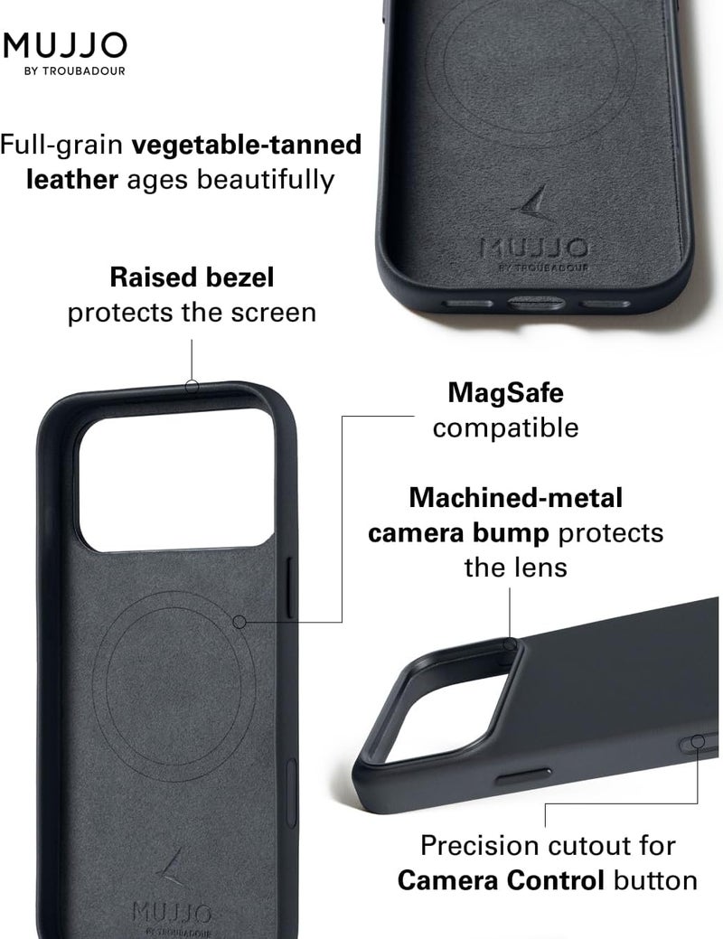 موجو جراب آيفون  برو ماكس جلدي - بازلت بشحن لاسلكي مغناطيسي - Image 3