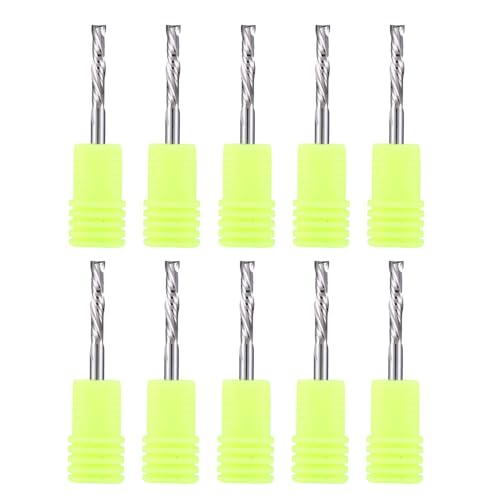 HOZLY Carbide Compression Router Bit Up&Down End Mills 1/8 inch Shank with 1/8 inch Cutter for CNC Mill Machine Wookwork 3D Profile Detail Engraver Carving Pack of 10 - Image 1