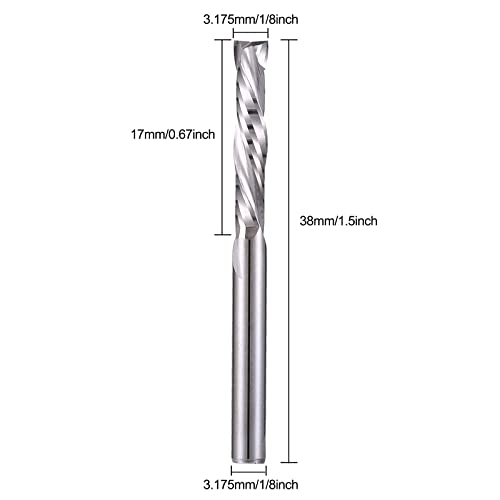 HOZLY Carbide Compression Router Bit Up&Down End Mills 1/8 inch Shank with 1/8 inch Cutter for CNC Mill Machine Wookwork 3D Profile Detail Engraver Carving Pack of 10 - Image 2