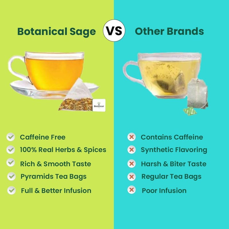 Botanical Sage- Rose Hibiscus White Tea 15 Pyramid Tea Bags | Selected | Luxury Tea | Himalayan White tea with Rose Petals Hibiscus & Rose hip - Image 3