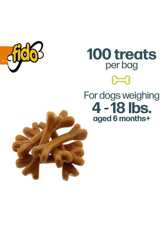 Fido Bones for Dogs, Dental Chews - 100 Delicious Mini Treats, Made in The USA - Mini Dog Dental Chews to Support Your Dog’s Health (Doozie Bone Peanut Flavor) - Image 2