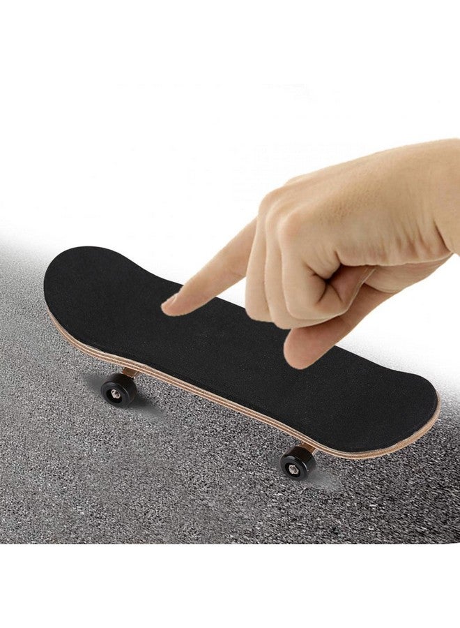 HURRISE Wooden Finger Skateboards, 1Pc Maple Wooden+Alloy Fingerboard Finger Skateboards with Box Reduce Pressure Kids Gifts(Black) - Image 2